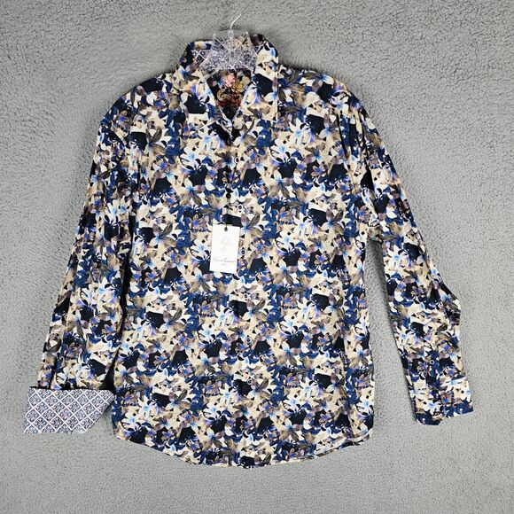 Robert Graham BASSETT $198 NWT Colorful Floral Sport Shirt Accents Medium